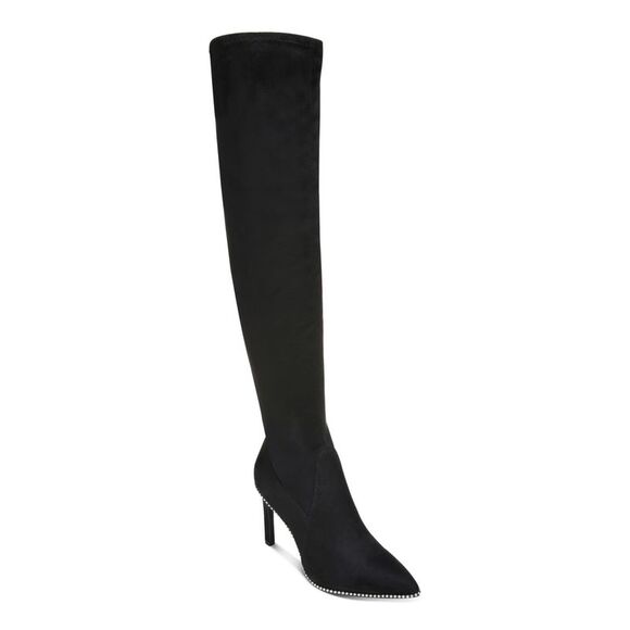 BAR III Womens Black Stretch Milliee Pointed Toe Stiletto Heeled Boots 9.5 M - Picture 1 of 4